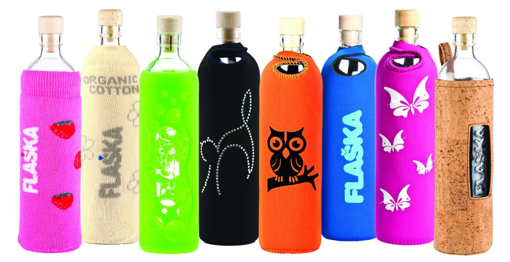 Glass Reusable Water Bottle Flaska