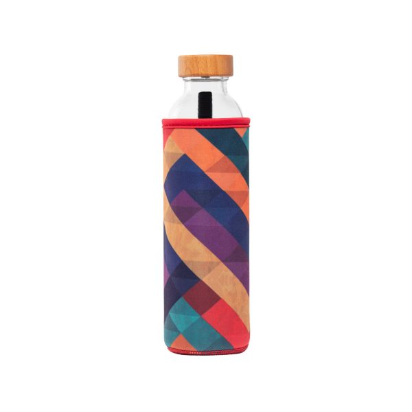 bottiglia con cover colorata per l’acqua strutturata geometric